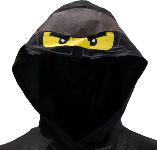 Vista 3 de LEGO Ninjago - Conjunto corto de disfraz de Ninjago Lloyd y Kai para niños, pantalones cortos verdes y rojos y camiseta a juego con capucha, Verde