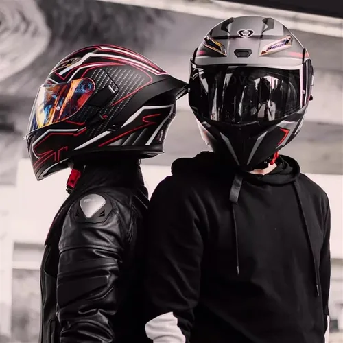 Vista 7 de Cascos de motocicleta modulares con Bluetooth de doble visera, aprobados por DOT FMVSS 218, casco de motocicleta abatible de cara completa