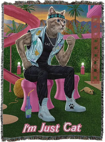 Vista 13 de Pure Country - Cobija tejida Catzilla Cat Godzilla, regalo divertido para los amantes de los gatos, puede ser un tapiz o una cobija, de Vincent HIE