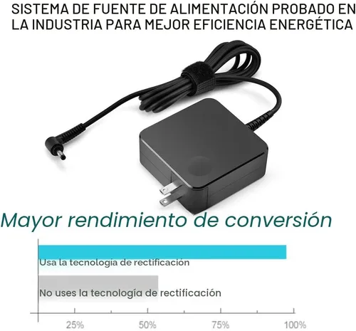 Vista 2 de Cargador compatible con computadora portátil Lenovo 65W 45W Adaptador de CA de punta redonda