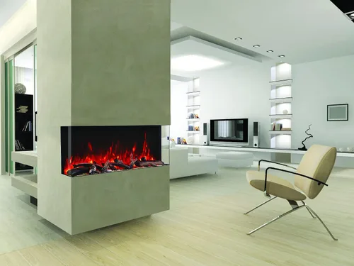 Vista 6 de 60-TRU-View-XL XT - Chimenea eléctrica de 3 caras de 60 pulgadas, calentador de chimenea de vidrio de 3 lados con control remoto y temporizador de 8