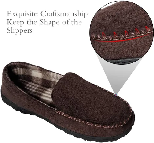 Vista 2 de shoeslocker Pantuflas para hombre de microgamuza mocasín con espuma viscoelástica zapatos para casa