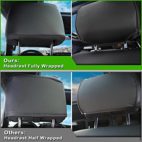 Vista 7 de CoverCenter® Fundas de asiento para Ford F150 2025 2024 2023 2022 2021 2020 2019 2018-2015, Juego completo de fundas de asiento de fibra de carbono