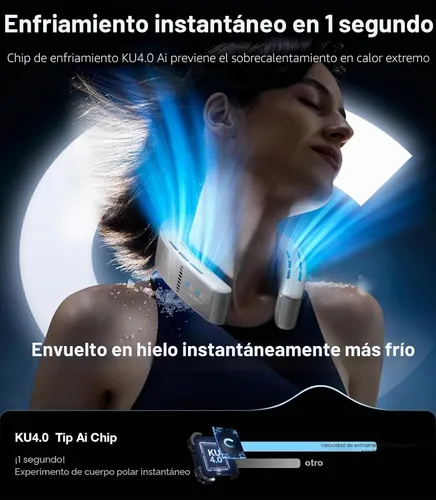 Vista 4 de TORRAS COOLiFY Cyber・2025 - Aire Acondicionado de Cuello con IA Insignia, Ventilador Portátil de Cuello de Enfriamiento Inmersivo Definitivo 【N.º 1