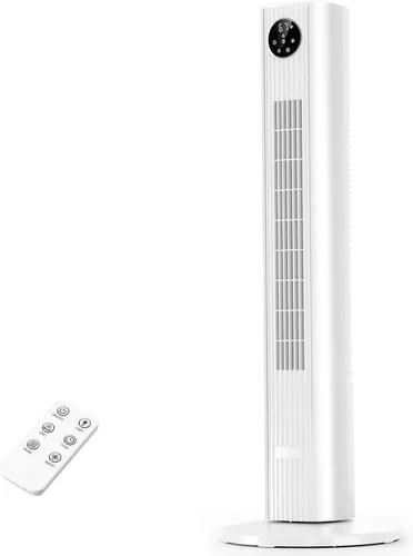 Vista 20 de Antarctic Star Ventilador de torre portátil de piso Ventilador oscilante de 85°, refrigeración silenciosa, temporizador de 12H, control remoto, sin