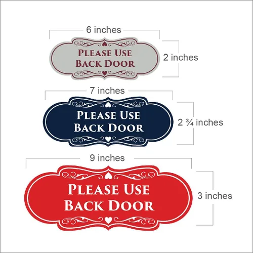 Vista 2 de Signs ByLITA Designer Please Use - Puerta trasera (negro) - Pequeño, 1 paquete