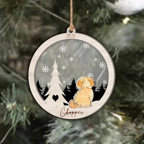 Vista 239 de Nazenti Adorno de Navidad conmemorativo personalizado, regalo personalizado de recuerdo de perro, condolencias por pérdida de mascotas, sabueso