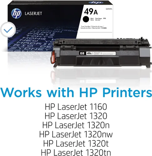 Vista 2 de HP Cartucho de tóner negro 49A Funciona LaserJet 1160, Serie 1320 Q5949A