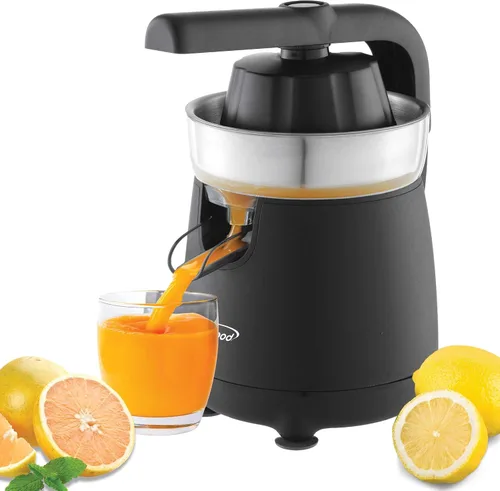 Vista 9 de Brentwood Potente exprimidor eléctrico de cítricos, naranja, limón, lima y pomelo, palanca ergonómica, 2 conos, piezas aptas para lavavajillas Negro