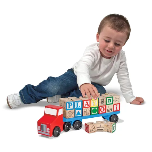 Vista 3 de Melissa & Doug Bloques de alfabeto camión de madera juguete educativo