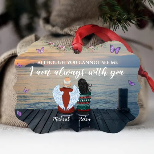 Vista 3 de Gossby Adorno conmemorativo de Navidad personalizado – Pérdida de padre estoy siempre contigo (padre, hija) personalizado para decoración de árbol