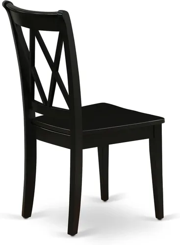Vista 8 de East West Furniture AMCL3-BCH-W - Juego de mesa de comedor de 3 piezas contiene una mesa de cocina redonda con pedestal y 2 sillas de comedor, 36 x