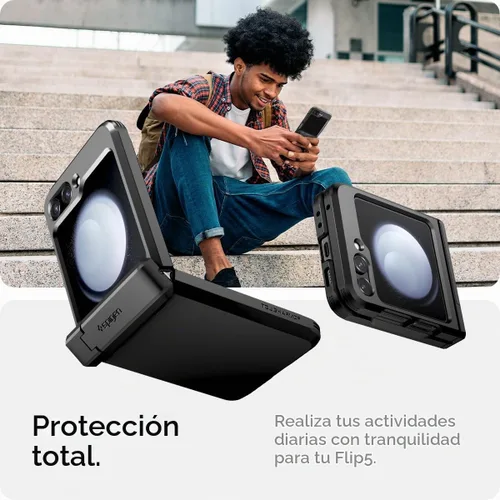 Vista 3 de Spigen Tough Armor Pro [protección de bisagra] diseñada para Galaxy Z Flip