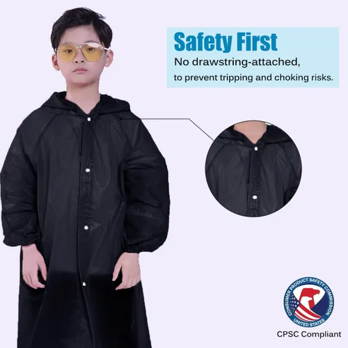 Vista 75 de Chaqueta de lluvia para niños, paquete de 2 ponchos de lluvia para niños, impermeables reutilizables para niños y niñas, impermeable, para exteriores