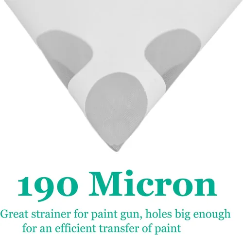 Vista 2 de 100 coladores de pintura de 190 micrones, filtro de pintura para pintura de látex, pulverizador de pintura, artista de Airbursh, filtrado de resina