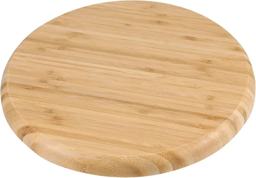Vista 7 de JOIKIT Paquete de 3 Bandejas Redondas de Bambú de 8 Pulgadas, Platos Redondos de Madera Finamente Pulida, Bandeja de Servir de Bambú para Sostener