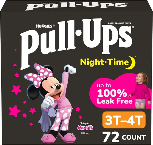Vista 15 de Pull-Ups pañales de entrenamiento para la noche para niñas, 2T-3T, 68 unidades (el empaque pueden variar)