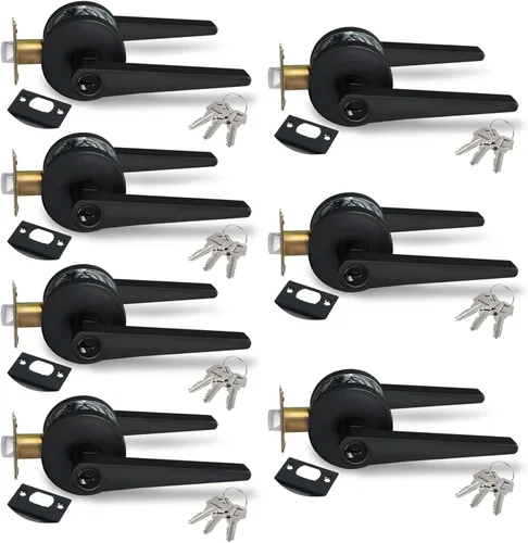 Vista 19 de MD8820-DB-BK-1P - Manija de puerta de privacidad sólida para dormitorio y baño, acabado negro mate