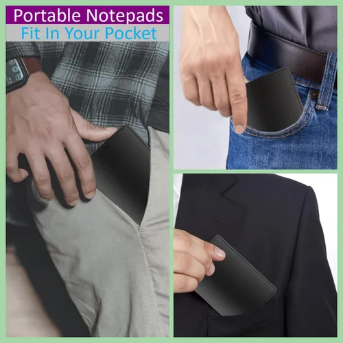 Vista 6 de Juego de 13 soportes para bloc de notas, incluye soporte de cuero para bloc de notas, 10 paquetes de 8.5×13 cm de bloc de notas pequeño, 30 hojas
