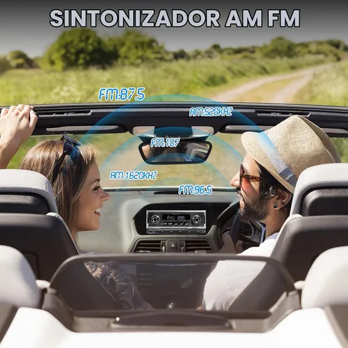Vista 5 de Receptor de radio de coche Bluetooth retro: Estéreo vintage de un solo
