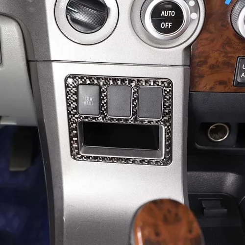 Vista 4 de Interruptor de modo de arrastre para Toyota Tundra 2007-2013 accesorios de consolas centrales, cubierta decorativa interior automotriz de fibra