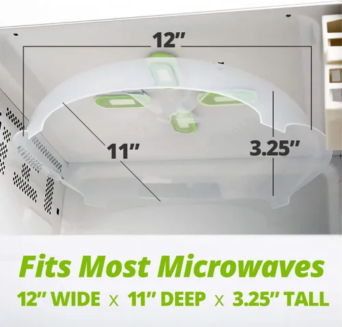 Vista 2 de Hover Cover Tapa magnética para microondas para alimentos Tapa transparente contra salpicaduras para microondas Tapa para plato de microondas