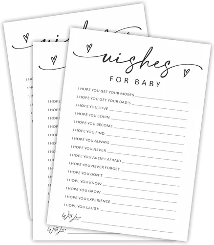 Vista 8 de Juego de cartas minimalistas para baby shower, consejos para nuevos padres, fiesta de revelación de género, juego de 30 -A01