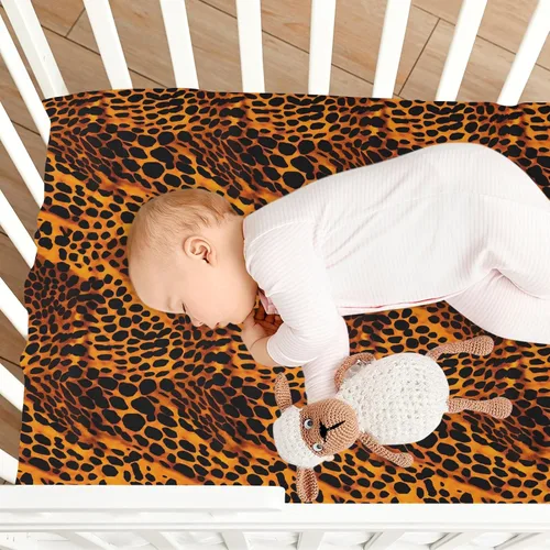 Vista 8 de Fitted Crib Sheets Animal Print Leopard Baby Crib Sheets for Boy & Girl Toddler Mattress Sheets 21216606