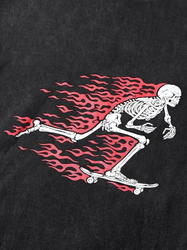 Vista 3 de Camisa estampada de gran tamaño para hombre, unisex, ropa de calle, casual, holgada, Harajuku, estética