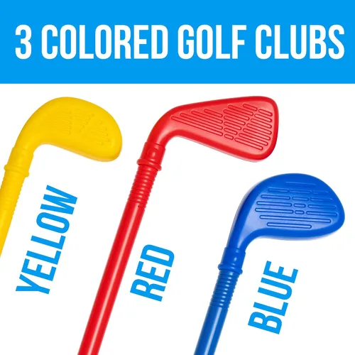 Vista 7 de Atlasonix Juego de golf para niños pequeños, palos de golf para niños, incluye bolsa de golfista infantil, guantes, 8 pelotas y 3 palos, juguetes