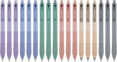 Vista 9 de Linbsunne Bolígrafos de gel de tinta color negro para oficina, de punta fina de 0.5 mm, de trabajo retráctil de escritura suave (12 unidades)