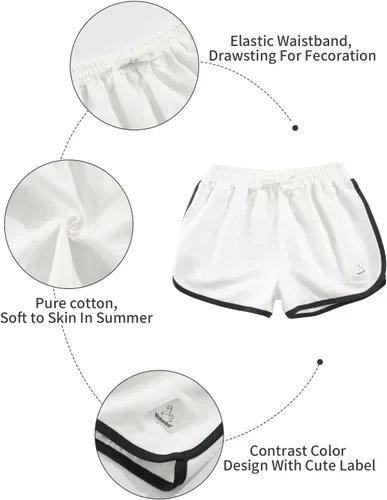 Vista 27 de Rolanko Pantalones cortos activos de delfín para niñas, paquete de 3 unidades, ciclismo, correr, verano, playa, atletismo, deportes, 4-14 años