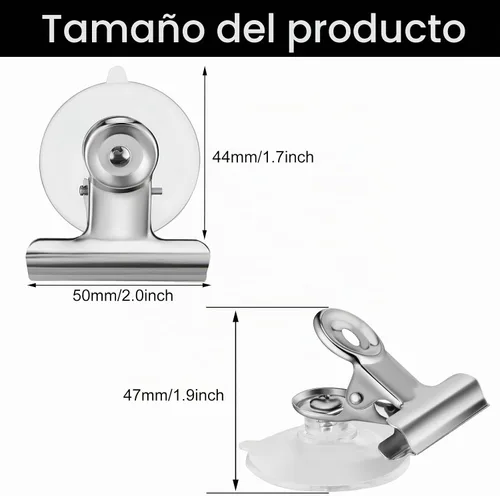 Vista 2 de Soporte redondo de plástico con clip de ventosa para colgar accesorios de oficina en casa (8)