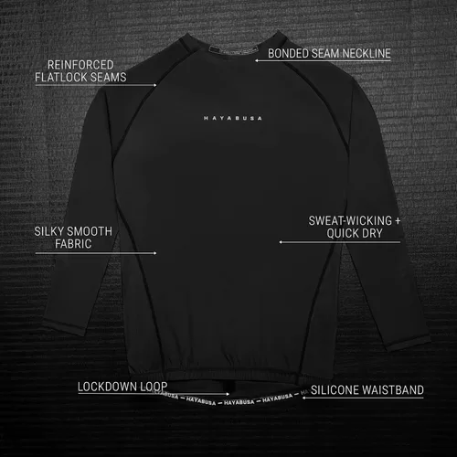 Vista 7 de Hayabusa Protector de erupción Core para hombre de manga larga