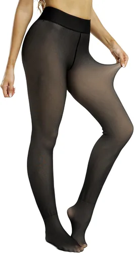 Vista 17 de NORMOV - Leggings con forro de vellón cálido para mujer, de invierno, mallas gruesas, de terciopelo, térmicas
