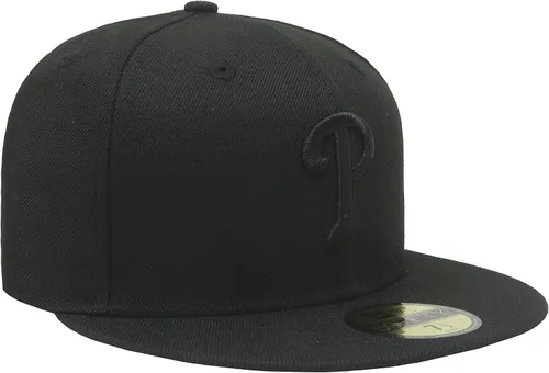 Vista 3 de New Era 59Fifty Hat Philadelphia Phillies Gorra ajustada negra sobre negro 11591117