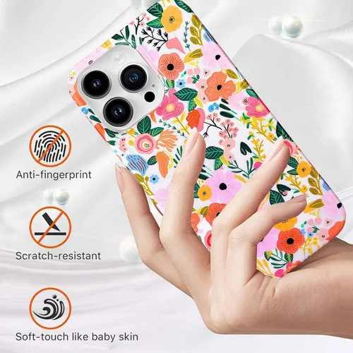 Vista 7 de J.west Funda compatible con iPhone 11 Pro Max 6.5, suave a prueba de golpes, bonita funda protectora floral para mujer, diseño de patrón de flores