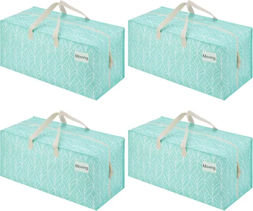 Vista 55 de VENO Paquete de 2 bolsas de mudanza, correas de mochila, mudanza, cajas de almacenamiento universitario, con tapas, resistentes, extragrandes, asas