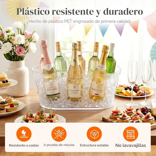 Vista 6 de Lifewit Cubo de hielo plástico 13L para fiestas 2 piezas, BPA libre