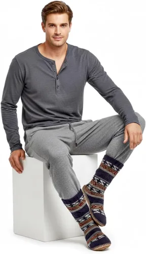 Vista 5 de Cozylook Calcetines tipo pantufla para hombre, con forro polar, suela antideslizante, para invierno, suaves, gruesas, acogedoras, cálidas, peludas