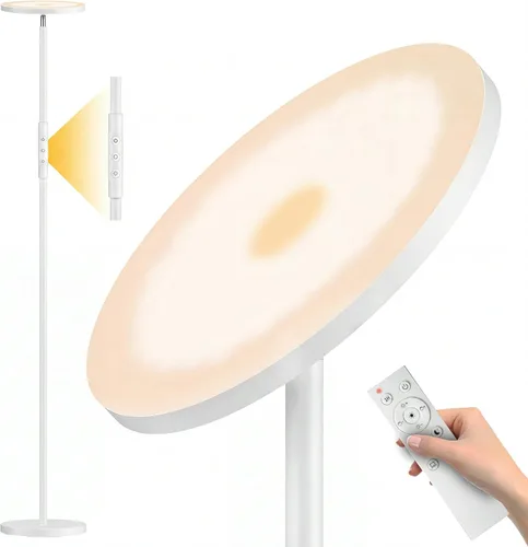 Vista 17 de Yikuneng Lámpara de pie súper brillante para sala de estar, lámpara de pie LED regulable continua con control remoto y táctil, lámpara torchiere