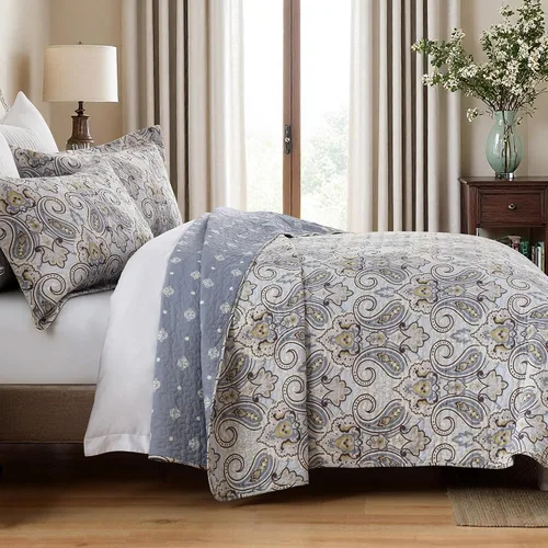 Vista 9 de Juego de edredón 100% algodón a rayas, bohemio, tamaño Queen, color beige y blanco, 3 piezas Lightweight & Soft Bedspread, Boho Style Bedding Set