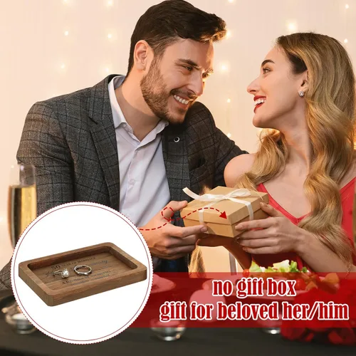 Vista 7 de Gerrii Bandeja rectangular grabada de madera para regalo de aniversario, regalos de madera para él, marido, esposa, plato de baratijas, bandeja