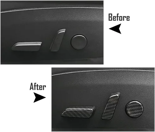Vista 6 de 6 piezas de fundas para manija de asiento interior de automóvil, compatibles con Tesla Model 3 2017-2019