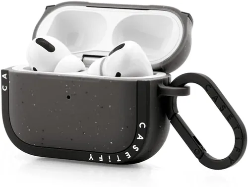 Vista 3 de CASETiFY Bounce Airpods Pro (1ª/2.ª generación) - Funda con anillo, negro Kingsnake - carbón mate