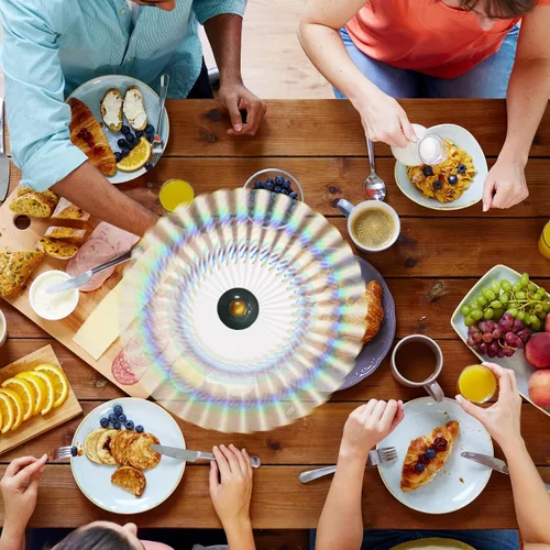 Vista 9 de 4 ventiladores de comida para mesas recargables, giratorio retráctil para comidas de interior, picnic, fiesta (negro)