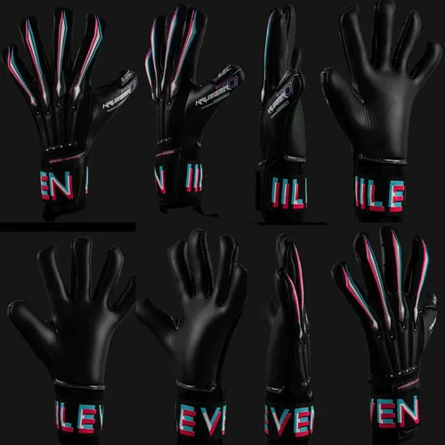 Vista 2 de Guantes de portero de fútbol con palmas de agarre extra, máxima protección para porteros, guantes de fútbol para adultos, máximo rendimiento