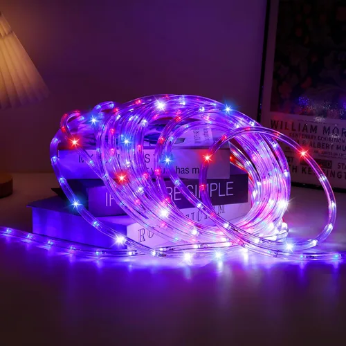 Vista 5 de DINGFU Cuerda de luces LED impermeables de 50 pies, 360 luces LED de 110 V conectables para interiores y exteriores, para terraza, patio, piscina