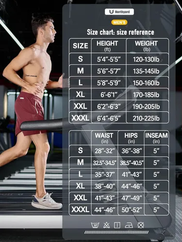 Vista 6 de NORTHYARD Pantalones cortos deportivos para correr para hombre, 5 pulgadas, 7 pulgadas, 9 pulgadas, entrenamiento, gimnasio, tenis, secado rápido