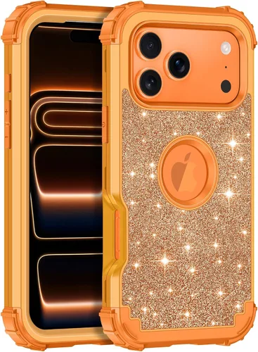 Vista 10 de LONTECT Funda para iPhone 15 Plus con purpurina brillante 3 en 1, a prueba de golpes, resistente, híbrida, resistente, funda protectora de alto